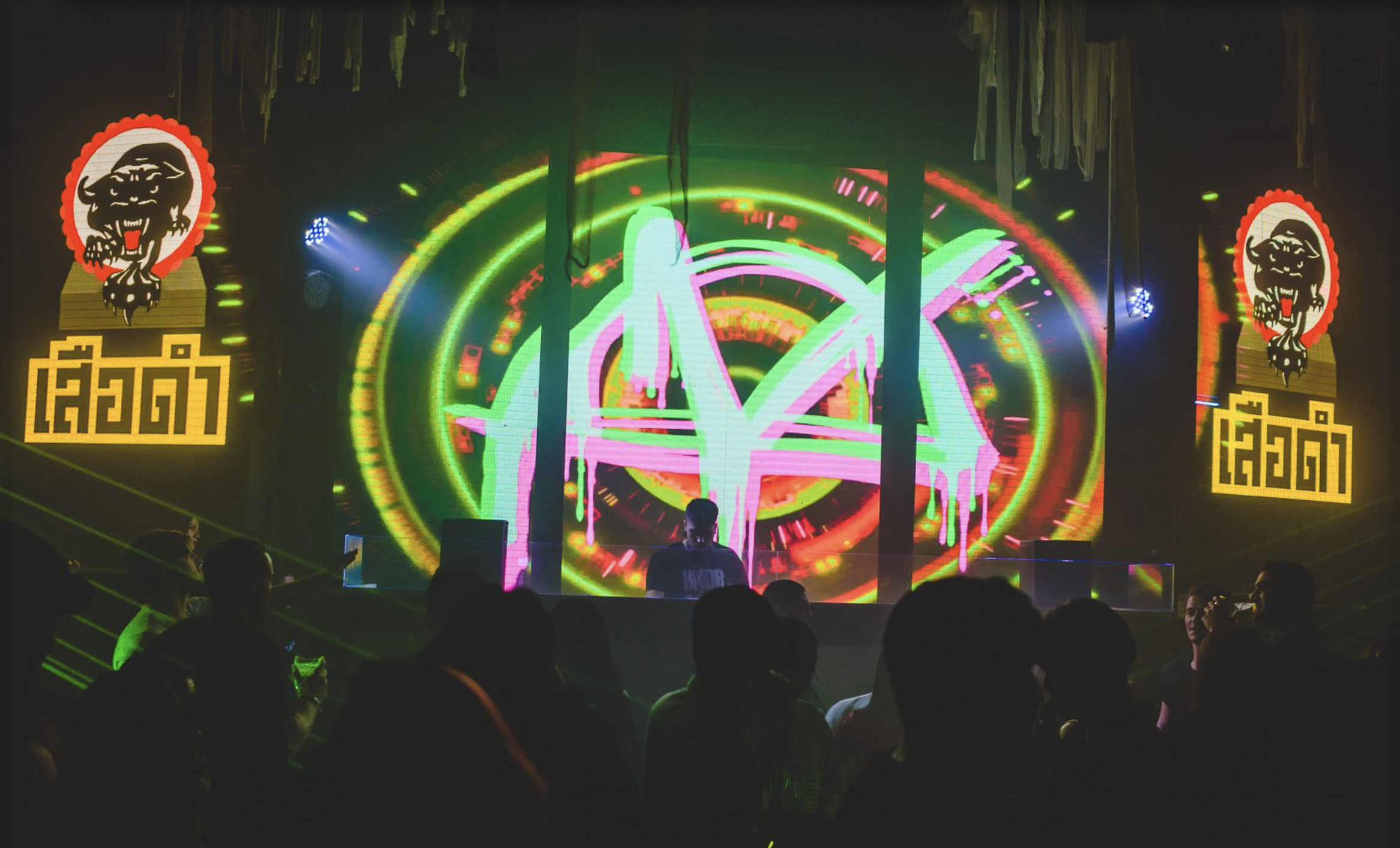 Dropzone — Stage LED wall — festival branding